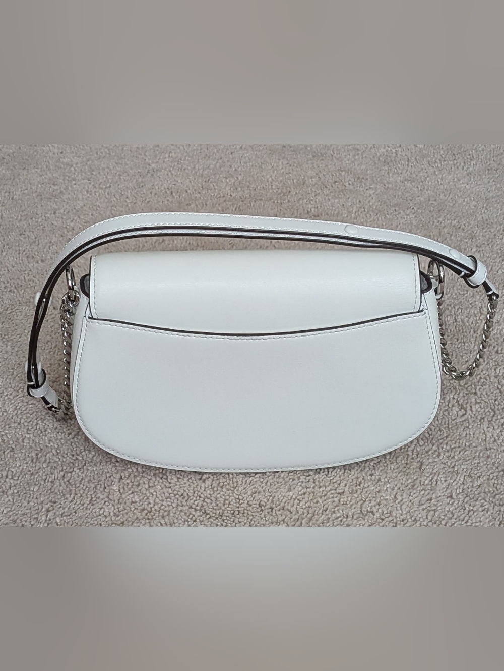 Michael Kors Mila Optic White Leather Flap Shoulder Bag Used-Excellent Condition - Picture 2 of 7